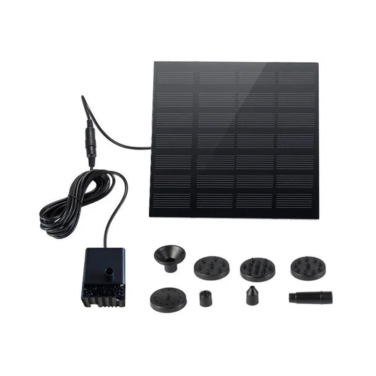 1.4W Solar Fountain Pump for Bird Baths Summer Solar Panel with 3m Long Cable and 8 Nozzle Attachments Garden Fountain